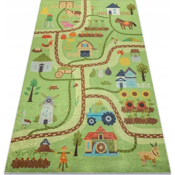 Koberec Koberec pratelný Vesnice Ulice Hospodářství pro děti protiskluzový 120x170 cm