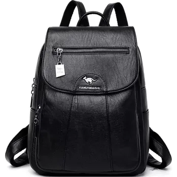 Městský batoh Dámský luxusní kožený batoh Italy Barva: Černá