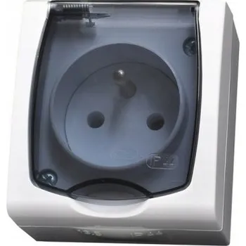 Elektrická zásuvka Hermetická Elektrická Zásuvka Ospel bílá MADERA GNH-1NZ/00/D