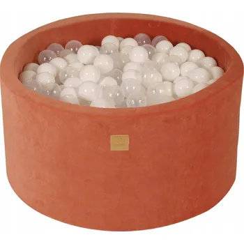 Suchý bazén Suchý bazének pro děti 90x40 cm s 300 míčky, velur, barva Marsala červená MeowBaby