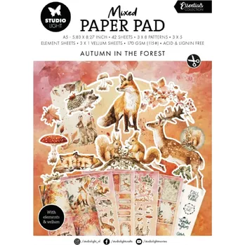 Kreativní blok Studio Light Mixed Paper Pad, A5, 42 l. - Lesní podzim