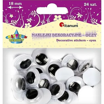 Vrták Samolepící oči bez řas 18 mm kulaté 24 ks