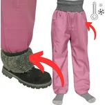 Esito (ušito v ČR) Dívčí zimní softshellové kalhoty Esito s umělým kožíškem růžové