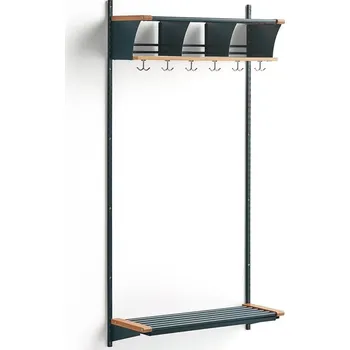 Věšák Šatní stěna JEPPE, 3 přihrádky, 1790x900x300 mm, dub/modrá