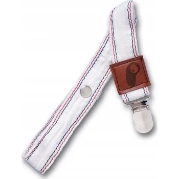 dudlíky Hi Little One - Klip na dudlík z biobavlny GOTS Muslin holder White