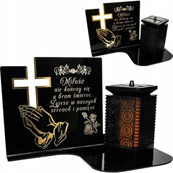Smuteční dekorace Hřbitovní Svíčka SOŠKA NA HŘBITOV LED věčná lampa na hrob HROB VELKÁ