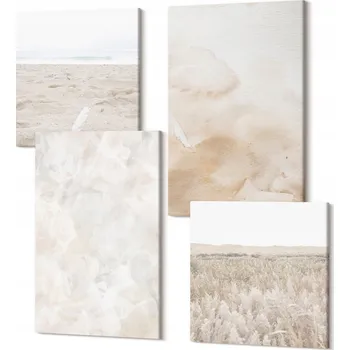 Obraz Sada obrazů na plátně na zeď do obýváku - pastelové moderní textury