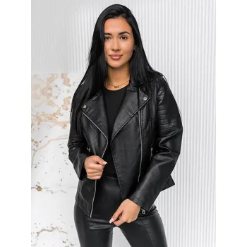 Dámská bunda Černý dámský koženkový křivák bunda Bolf 11Z8097 - M