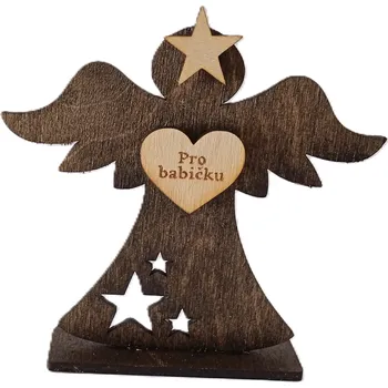 Dary dřeva Andělíček - hnědý Velikost: 10x10