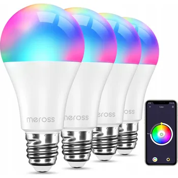 Žárovka Meross Chytré LED žárovky E27 9W RGBW, 4 ks