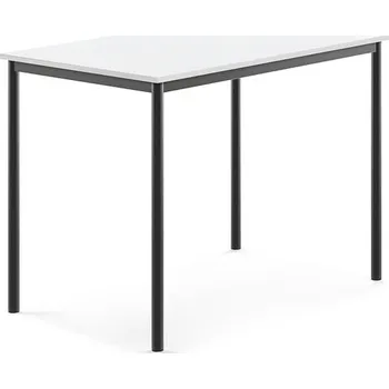Jídelní stůl Stůl BORÅS, 1200x800x900 mm, antracitově šedé nohy, HPL deska, bílá