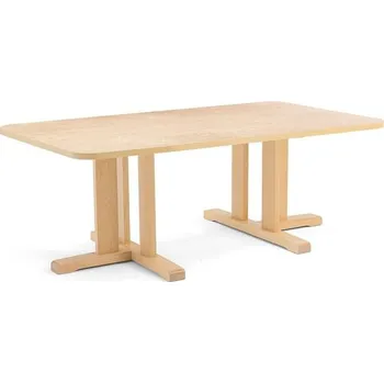 Jídelní stůl Stůl KUPOL, 1400x800x500 mm, obdélník, akustické linoleum, bříza/béžová