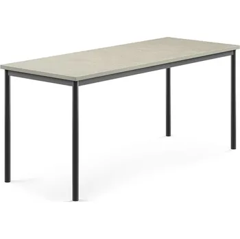 Jídelní stůl Stůl SONITUS, 1800x700x760 mm, antracitově šedé nohy, deska s linoleem, šedá