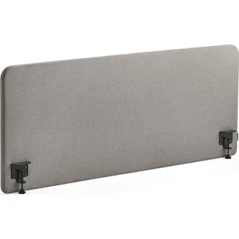 Paraván Stolový paraván ZONE, černé svorky, 1600X650x36 mm, potah Rivet, stříbrnošedá