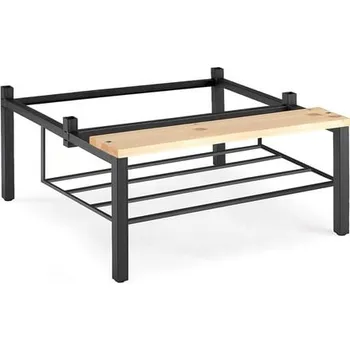 Šatní skříň Lavice k šatní skříňce, s roštem na obuv, borovice, 600 mm