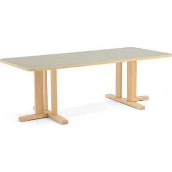 Psací stůl Stůl KUPOL, 1800x800x600 mm, obdélník, akustické linoleum, bříza/šedá