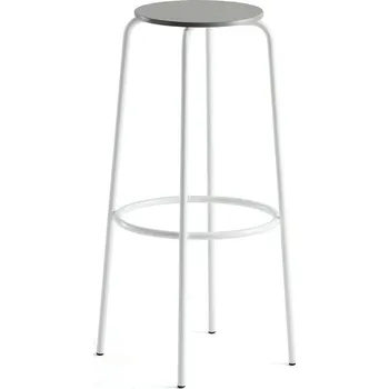 Barová židle Barová židle TIMMY, výška 830 mm, bílé nohy, světle šedý sedák