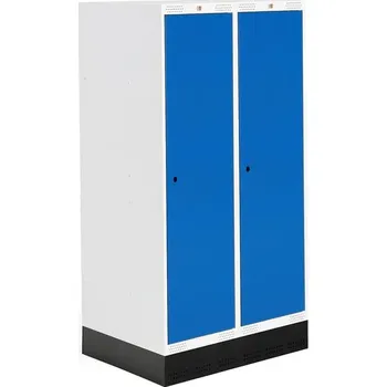 Šatní skříň Šatní skříňka ROZ, 2 sekce, se soklem, 1510x800x550 mm, modrá