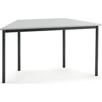 Jídelní stůl Stůl BORÅS TRAPETS, 1400x700x720 mm, antracitově šedé nohy, HPL deska, šedá