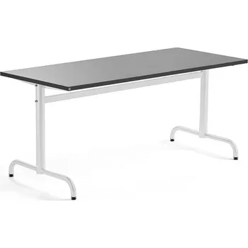 Jídelní stůl Stůl PLURAL, 1600x700x720 mm, linoleum, tmavě šedá, bílá