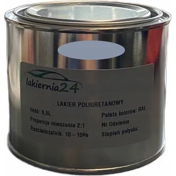 Lak na dřevo Barva Průmyslová polyuretanová barva, polyuretanový lak, lesklý, 0,5l, poměr míchání 2:1, RAL 7001