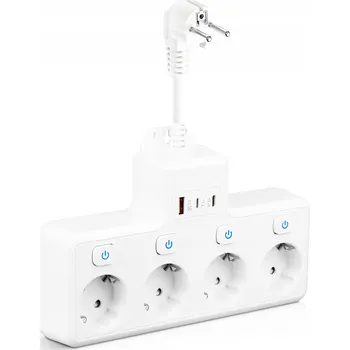 Elektrická zásuvka Zásuvková lišta Interlook 4 zásuvky bílá 3500 W s vypínači a USB