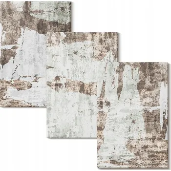 Obraz Sada obrazů na zeď Abstraktní vzory bílá hnědá 3x 20x30 cm