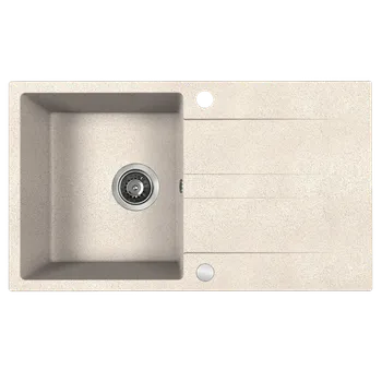 Granitový dřez Kuchinox Dřez 1 komorový s odkapávačem Laut, granit - SBZ_411Y, béžový