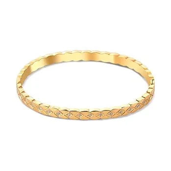 Náramek Zlacený náramek z chirurgické oceli s čirými zirkony SSSB0054XI8GO00