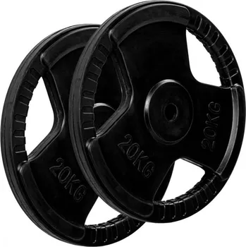 MOVIT 20 kg závaží na činku, litina, pogumované, úchop