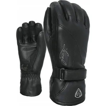 Rukavice Dámské lyžařské rukavice LEVEL kožené zimní černé vel. M / 7,5