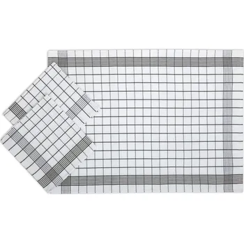 Bavlněné utěrky na nádobí KLASIK Bílá/šedá 3ks