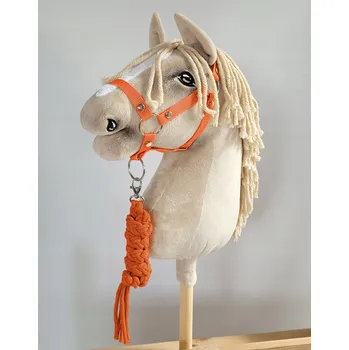 Hobby horsing Sada pro Hobby Horse: ohlávka A3 + vodítko z provazu - oranžová
