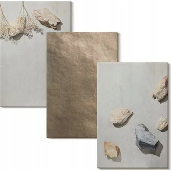 Obraz Sada obrazů na plátně Kameny pláž přírodní struktury 3x 20x30 cm