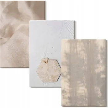 Obraz Sada obrazů na zeď - Subtilní boho textury přírody 3x 40x60 cm