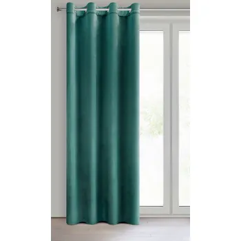 Závěs Dekorační velvet závěs s kroužky PAULINA 140x250 cm tmavě tyrkysová (cena za 1 kus) MyBestHome