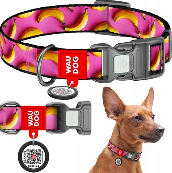 Obojek pro psa -WAUDOG Obojek pro psa Nylon M 28-40/2 cm BANÁNY růžový