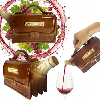 Láhev Keramická láhev SuperBoss 1L Aktovka na alkohol Dárek pro šéfa