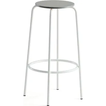 Barová židle Barová židle TIMMY, výška 730 mm, bílé nohy, světle šedý sedák