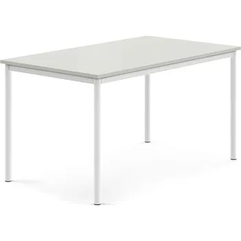 Zahradní stůl Stůl BORÅS, 1400x800x720 mm, bílé nohy, HPL deska, šedá