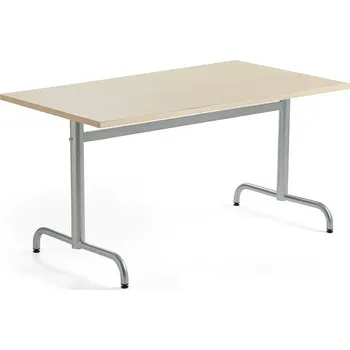 Jídelní stůl Stůl PLURAL, 1400x800x720 mm, akustická HPL deska, bříza, stříbrná