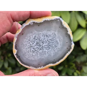 Přírodní kámen Achátový plátek menší Brazílie šedý 40g