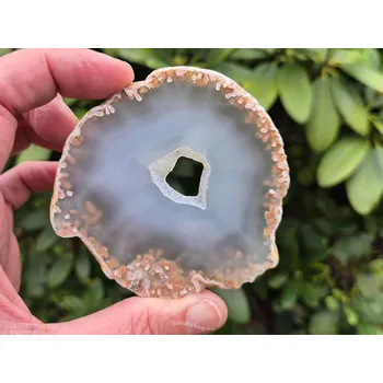 Přírodní kámen Achátový plátek menší Brazílie šedý 55g