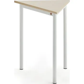 Psací stůl Stůl SONITUS TRIANGEL, 700x600x720 mm, bílé nohy, HPL deska tlumící hluk, bříza