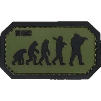 Nášivka 101INC Nášivka AIRSOFT EVOLUTION velcro 3D PVC ZELENÁ