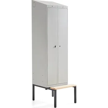 Šatní skříň Šatní skříňka CLASSIC COMBO, 1 sekce, 2 boxy, 2290x600x550 mm, lavice, šedé dveře