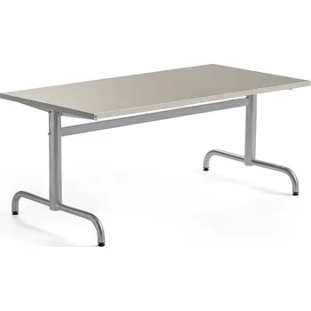 Jídelní stůl Stůl PLURAL, 1400x700x600 mm, linoleum, šedá, stříbrná