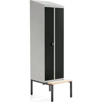 Šatní skříň Šatní skříňka CLASSIC COMBO, 1 sekce, 2 boxy, 2290x600x550 mm, lavice, černé dveře