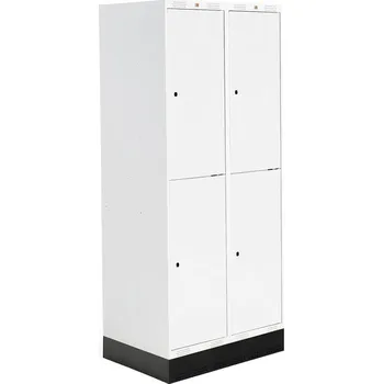 Šatní skříň Šatní skříňka ROZ, 2 sekce, 4 boxy, se soklem, 1890x800x550 mm, bílá