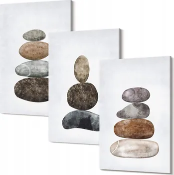 Obraz Kolekce obrazů na plátně Závěsné kameny minimalistické boho 30x20 cm